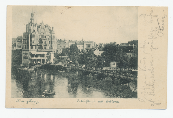 Königsberg, Schloßteichbrücke mit Bellevue