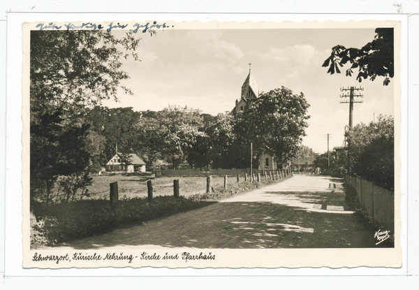Schwarzort, Kirche und Pfarrhaus