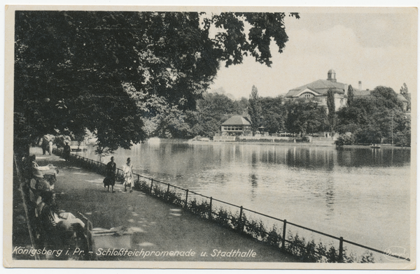 Königsberg, Schloßteichpromenade und Stadthalle