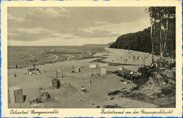 Georgenswalde, Badestrand an der Gausupschlucht