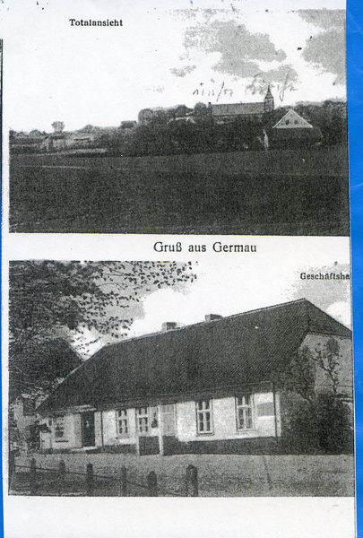 Germau, Ortsansicht und Geschäftshaus