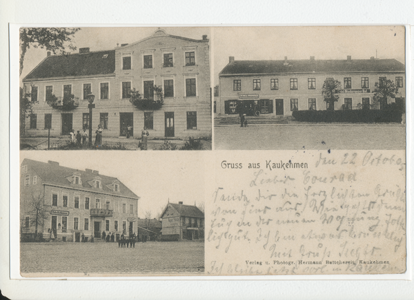 Kaukehmen, Hotel "Niederunger Hof", Wohnhaus am Markt, Geschäftshaus