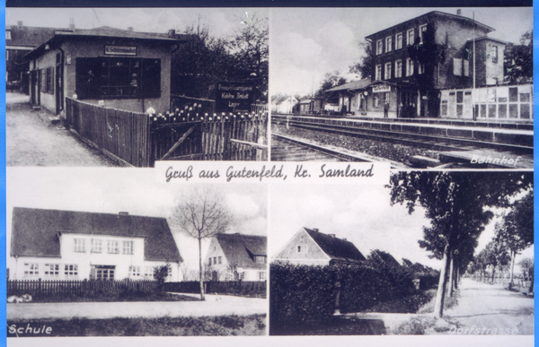Gutenfeld, Kohlehandlung, Bahnhof, Schule, Dorfstraße