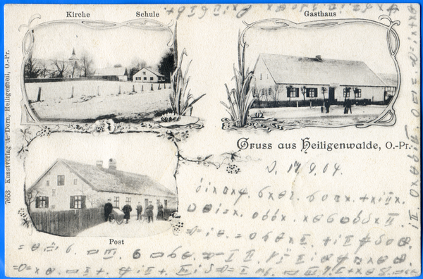 Heiligenwalde Kr. Samland, Kirche, Schule, Gasthaus, Post