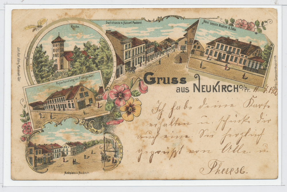 Joneikischken, Kirche, Dorfstraße, Hotel, Papierhandlung, Marktplatz