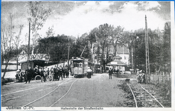 Juditten Kr. Königsberg, Endstation der Straßenbahnlinie "Rot"...