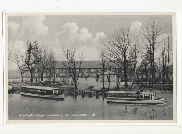 Seckenburg,  Arbeitsdienstlager am Greituschke-Fluss