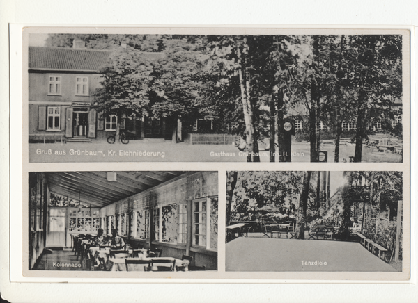 Grünbaum Kr. Elchniederung, Gasthaus, Kolonnade, Tanzdiele