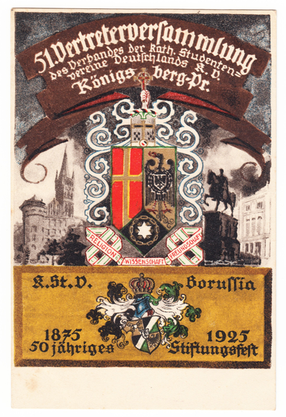 Königsberg (Pr.), Karte des Kath. Studentenvereins Borussia Königsberg