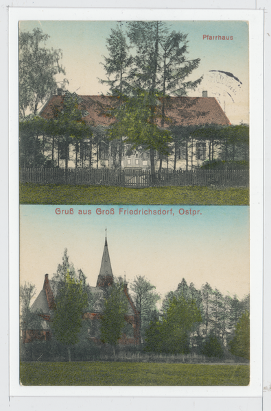 Groß Friedrichsdorf, Pfarrhaus, Dorfansicht