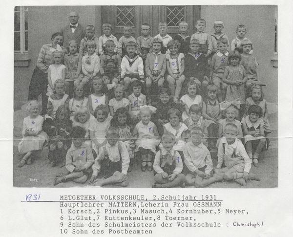 Metgethen, Volksschule, 2. Schuljahr 1931