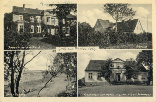 Maulen, Gauschule, Schule, Strandpartie, Gasthaus