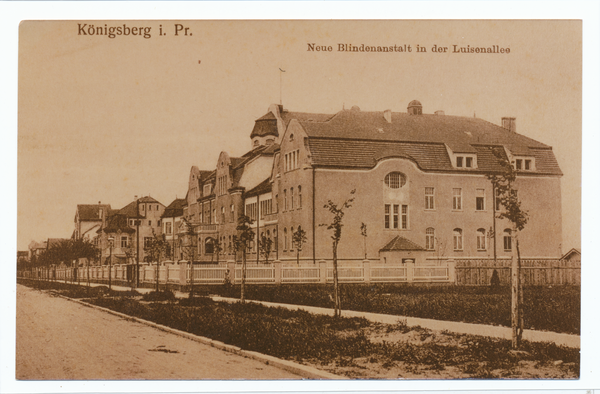 Königsberg, Mittelhufen, Luisenallee, Blindenanstalt, Westseite von der Schleiermacherstr. aus gesehen
