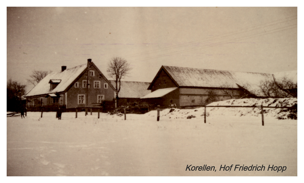 Korellen Kr. Gumbinnen, Hof Friedrich Hopp (Winteraufnahme)