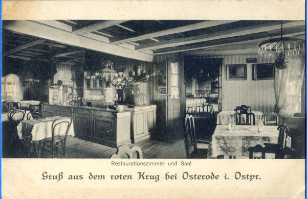 Osterode (Ostpr.), Gasthaus "Roter Krug" Restaurant und Saal