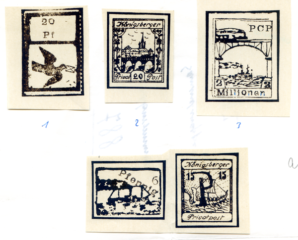 Königsberg, Briefmarken der Königsberger Privatpost