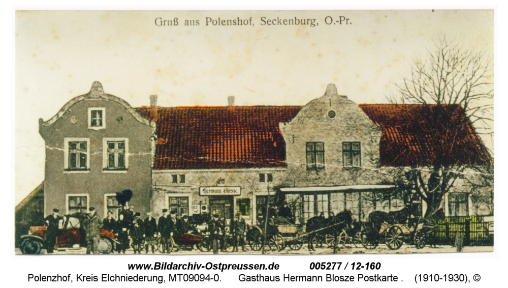 Polenzhof, Gasthaus Hermann Blosze Postkarte