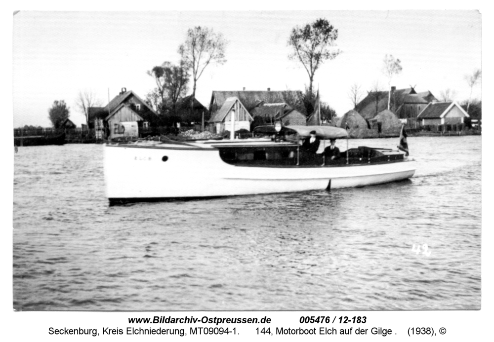 Seckenburg, 144, Motorboot Elch auf der Gilge