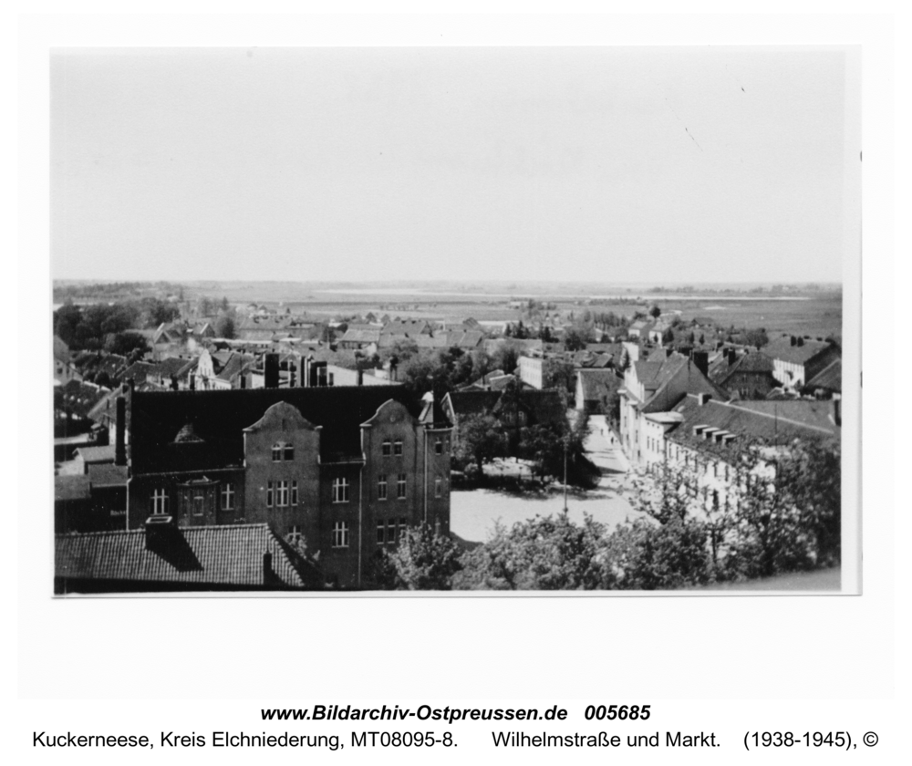 Kuckerneese. Blick vom Kirchturm nach Westen, Wilhelmstraße und Markt
