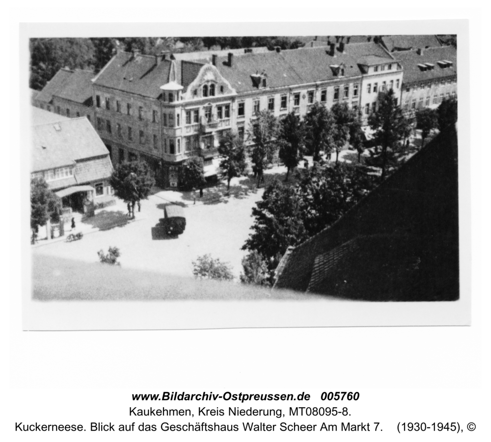 Kuckerneese. Blick auf das Geschäftshaus Walter Scheer Am Markt 7