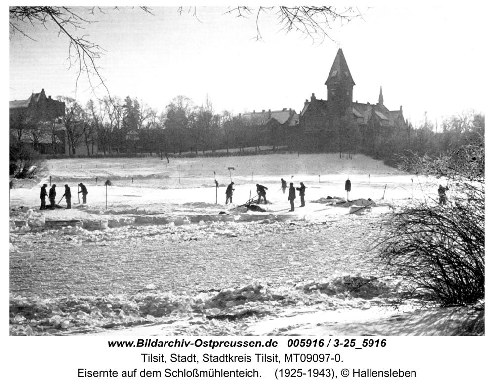 Tilsit, Eisernte auf dem Schloßmühlenteich