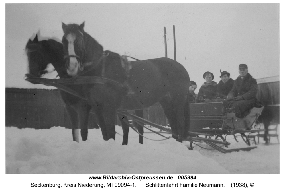 Seckenburg, Schlittenfahrt Familie Neumann