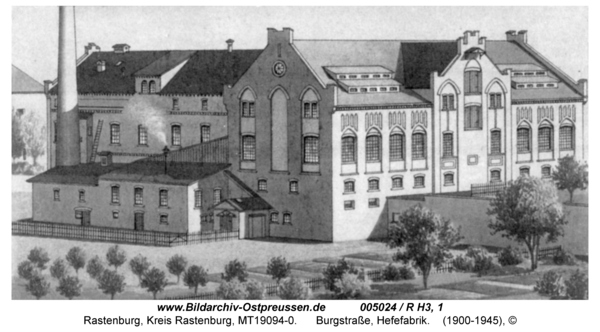 Rastenburg, Burgstraße, Hefefabrik