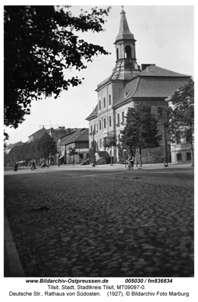 Tilsit, Deutsche Str., Rathaus von Südosten