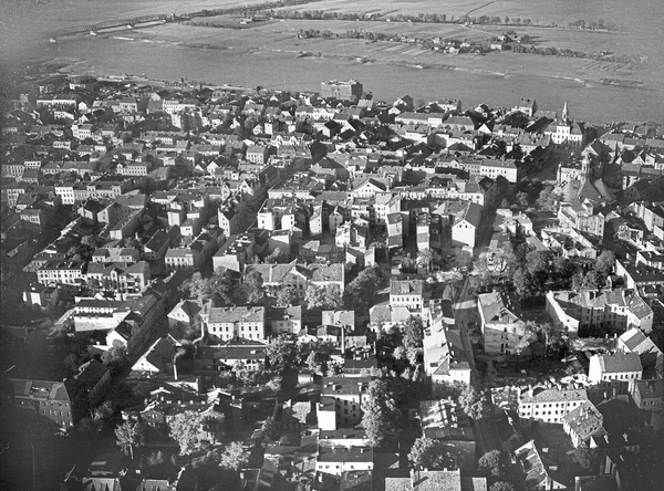 Tilsit, Blick auf die Innenstadt nach Norden, Luftbild