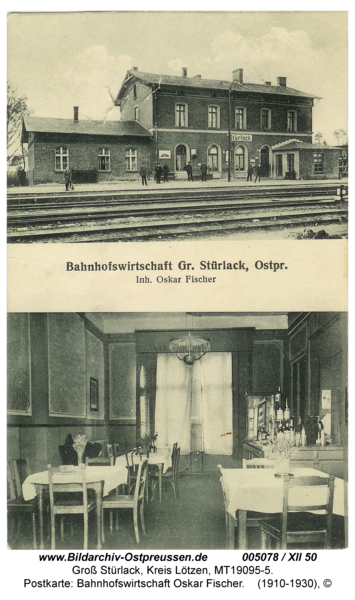 Groß Stürlack, Postkarte: Bahnhofswirtschaft Oskar Fischer