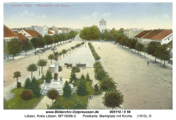 Lötzen, Marktplatz mit Kirche