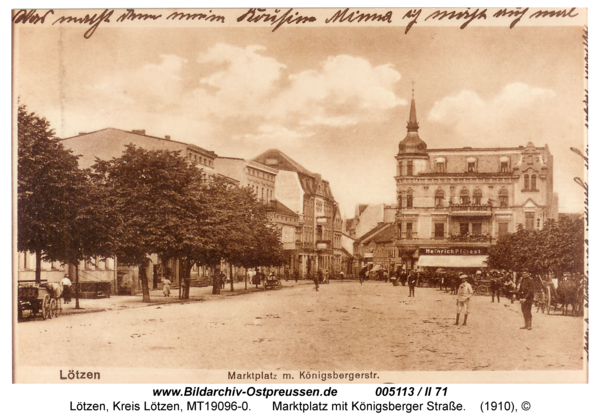 Lötzen, Marktplatz mit Königsberger Straße