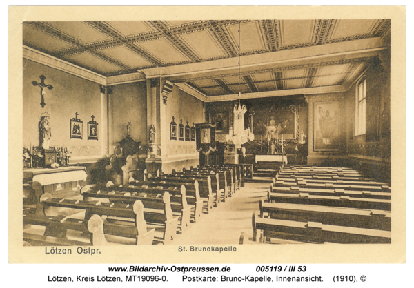 Lötzen, Postkarte: Bruno-Kapelle, Innenansicht