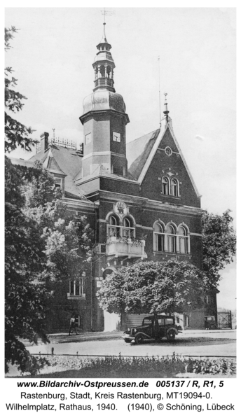 Rastenburg, Wilhelmplatz, Rathaus, 1940