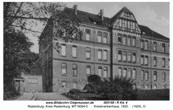 Rastenburg, Stiftstraße, Kreiskrankenhaus, 1920