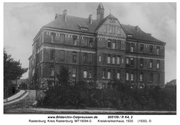 Rastenburg, Stiftstraße, Kreiskrankenhaus, 1930