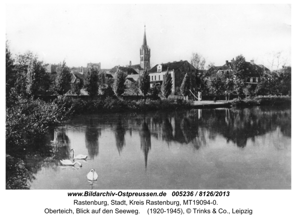 Rastenburg, Oberteich, Blick auf den Seeweg