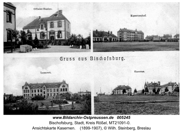 Bischofsburg, Ansichtskarte Kasernen