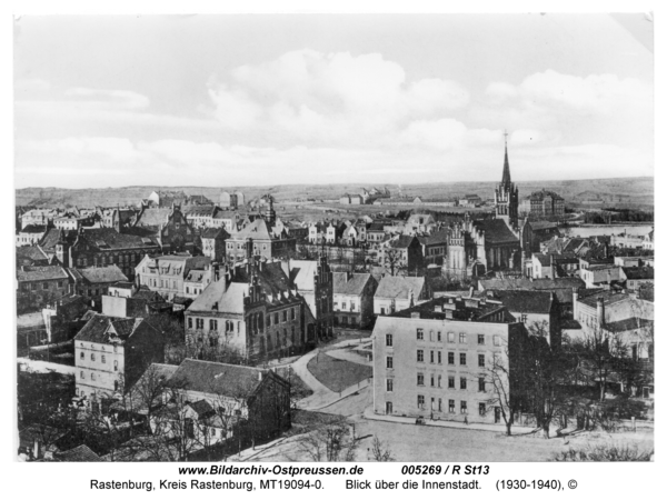 Rastenburg, Blick über die Innenstadt