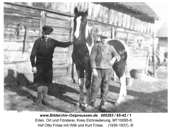 Erlen, Hof Otto Fröse mit Willi und Kurt Fröse