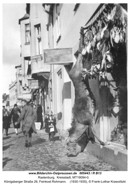 Rastenburg, Königsberger Straße 26, Feinkost Rohmann