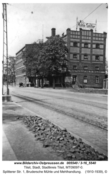 Tilsit, Splitterer Str. 1, Brudersche Mühle und Mehlhandlung