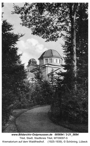 Tilsit, Krematorium auf dem Waldfriedhof