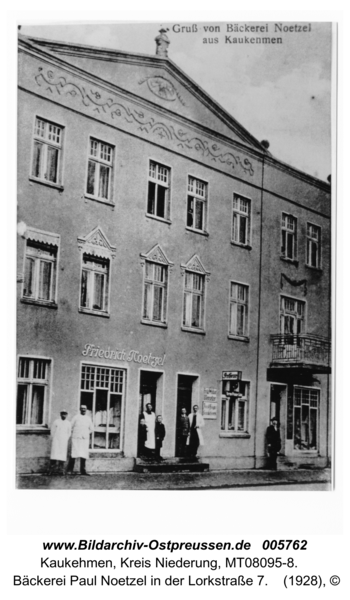 Kaukehmen,  Bäckerei Paul Noetzel in der Lorkstraße 7