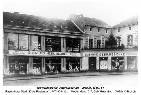 Rastenburg, Neuer Markt, 3-7, Geb. Reschke