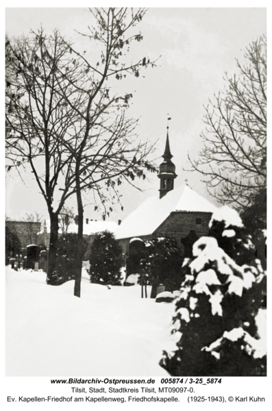 Tilsit, Ev. Kapellen-Friedhof am Kapellenweg, Friedhofskapelle