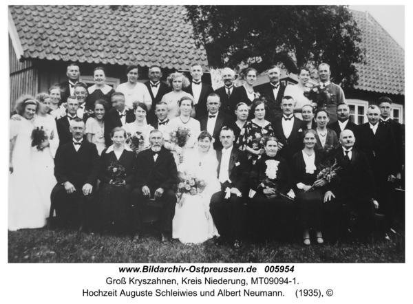 Groß Kryszahnen,  Hochzeit Auguste Schleiwies und Albert Neumann