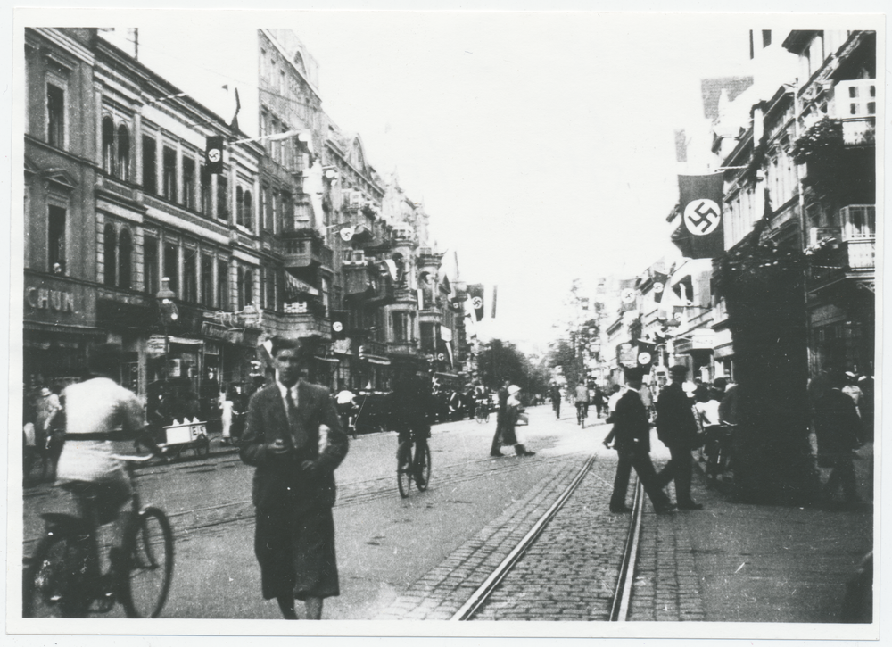 Tilsit, Hohe Straße, buntes Treiben auf der "Hohen"