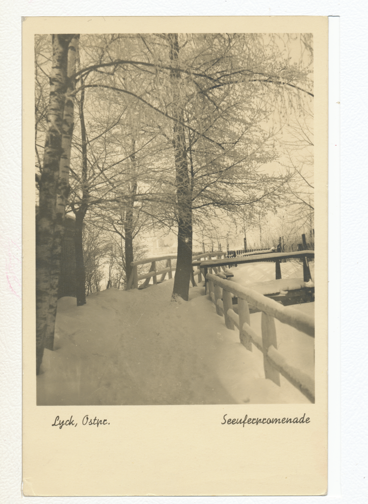 Lyck, Seeuferpromenade im Winter