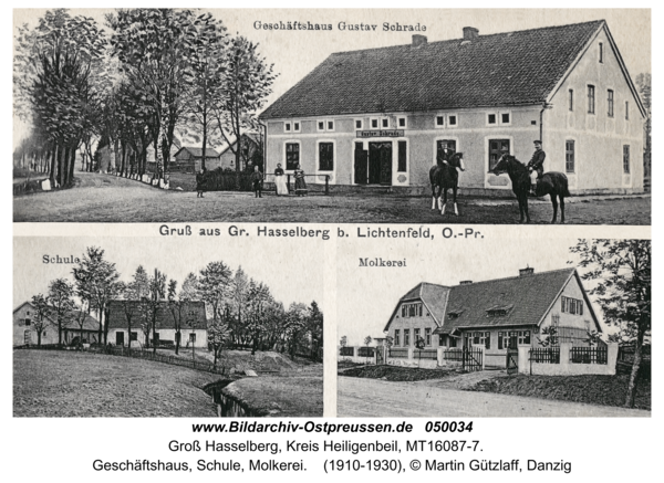 Groß Hasselberg, Geschäftshaus, Schule, Molkerei